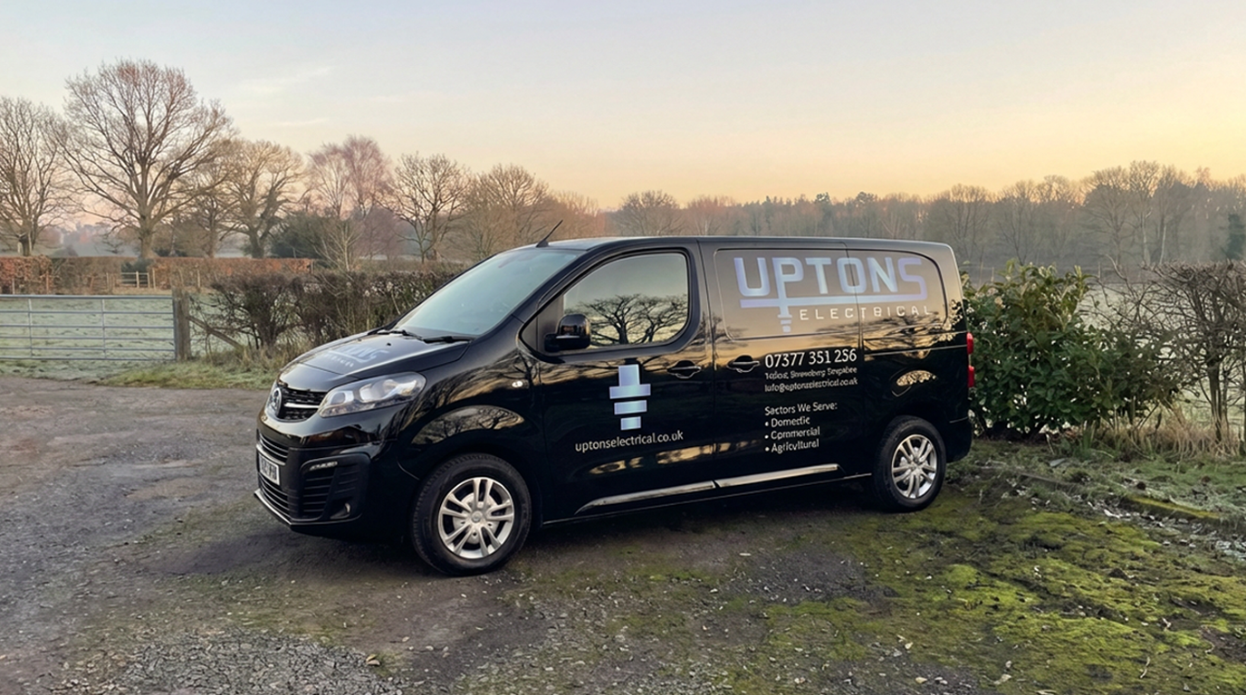 Upton's Electrical branded van — serving Oswestry and the Marches
