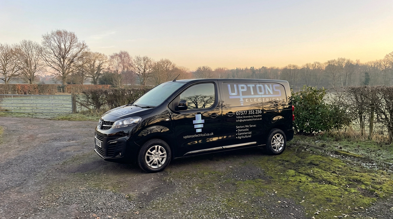 Upton's Electrical branded van serving Telford and Shropshire